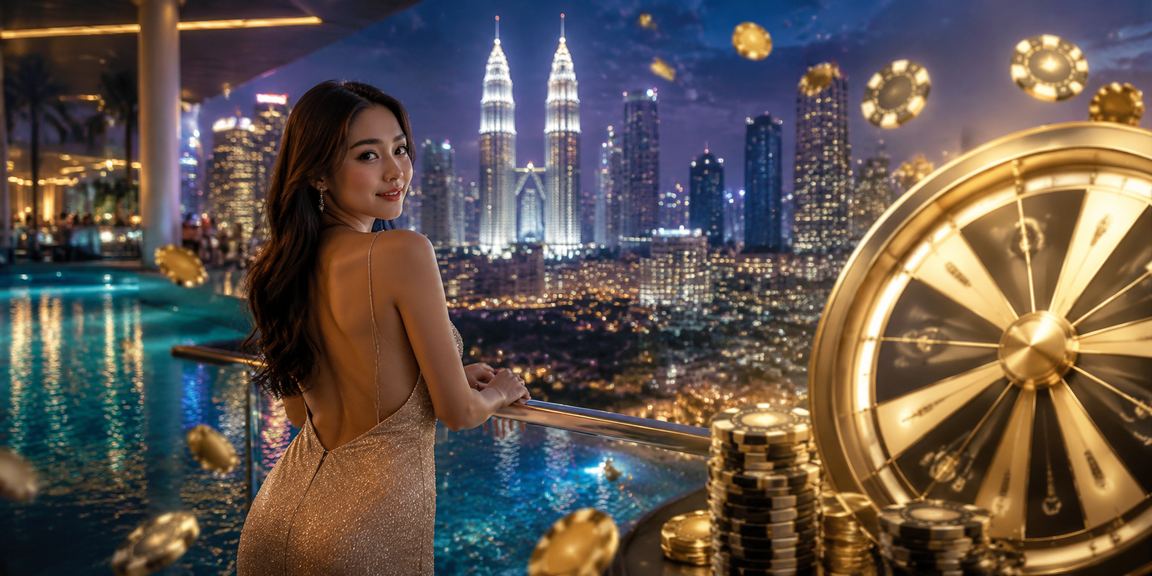 Meja roulette bergaya Malaysia di Kuala Lumpur dengan suasana kasino moden
