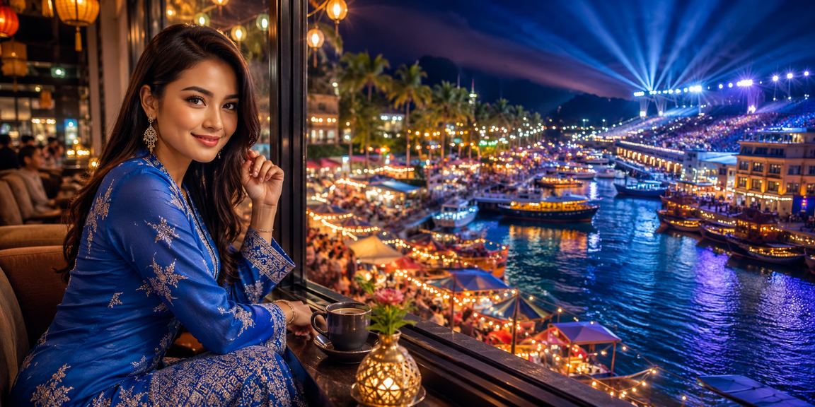 Pemain berbaju kurung Malaysia menikmati hiburan kasino dalam talian di platform 320d